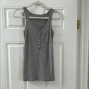 JCrew Navy and White Striped Tank top